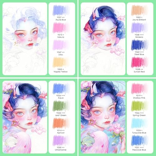 KALOUR PDAS 72+2 Count Macaron Pastel Colored Pencils for Adult Coloring Books, Artists Soft Core, Ideal for Drawing Blending Shading, Coloring Pencils Set Gift for Adults Beginners