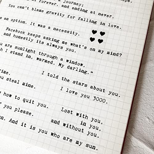 100+ Love Quotes Inspirational Motivational Scripts Planner Stickers Typewriter Style Sayings Letters Aesthetic Journal Diary Scrapbook Art Crafts Accessories 4 Sheets
