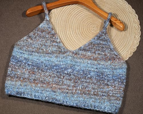 Artisanal Yarn Collection Multifiber Fancy Yarn for Knitting Crocheting Crafts DIY, Set of 3 Rolls(097 Misty Blue Sea Sand)