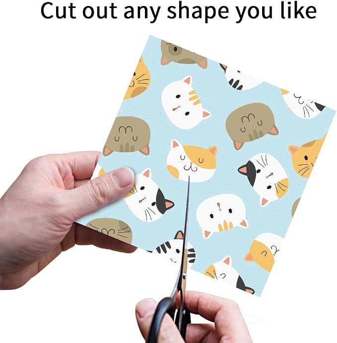 6x6" Cardstock Single Sided Scrapbooking,Craft Decorative Scrap Book Paper | 160gsm,24-Sheet 12Patterns Colored Paper,Junk Journal Supplies,Vivid Origami Papers DIY Craft Gift Wrapping Album. Cat