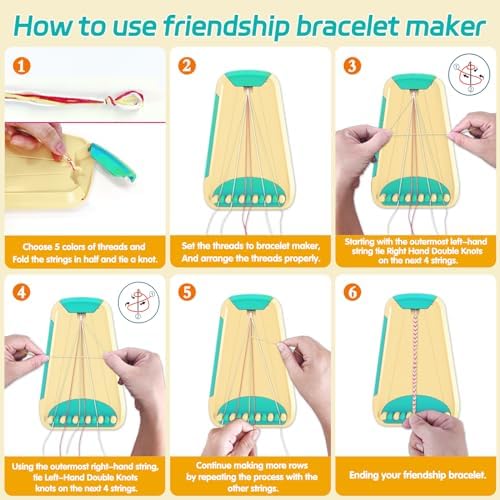 Maynacs Friendship Bracelet Making Kit for Girls 8-12, 28 Pre-Cut Threads