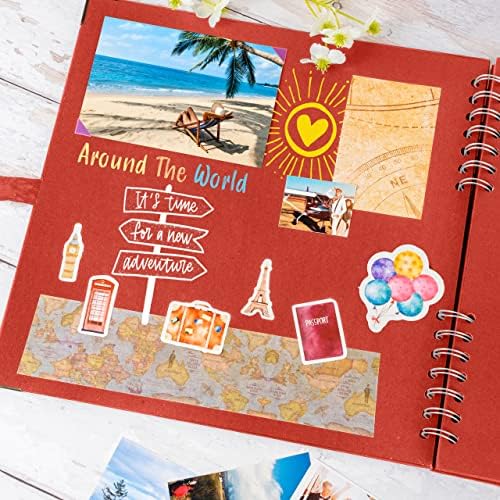 Bstorify Square Scrapbook Photo Albums 80 Pages (11 x 11 Inch) Red | Hardcover with Thick 200 GSM Kraft Paper, Ideal for Your Scrapbooking Albums, Art & Craft Projects (Red, 11 x 11 Inch)