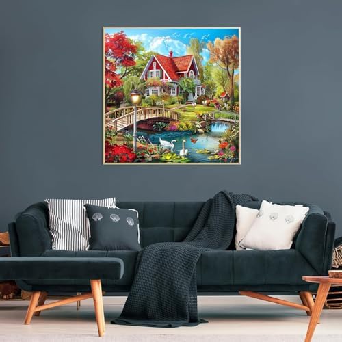 Diamond Art Kits for Adults,countryside Diamond Painting Kits 14 x 14in