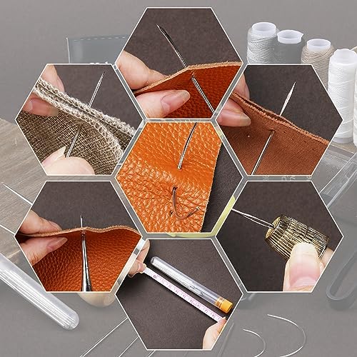 BAGERLA Upholstery Repair Sewing Kit Heavy Duty Sewing Kit with Awl Tools, Seam Ripper, Hand Stitching Needles, Upholstery Thread, Leather Craft Tool for Shoes Sofa Tent Carpet Craft DIY