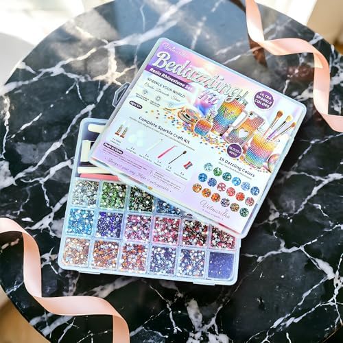 18000Pcs Resin Rhinestones for Bedazzling, Multicolor 3mm Flatback Gems, Bedazzler Kit with 2Pcs 10ml B7000 Jewelry Glue for Crafts, Shoes & Nail Art