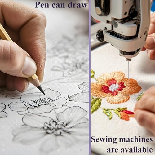 Printable Embroidery Transfer Paper 8.5"x11", 12 Pcs Sticky Water Soluble Embroidery Stabilizer Printable Paper Stabilizer, Away Stabilizer for Hand & Machine Embroidery.