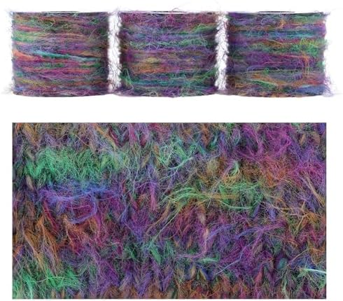 Artisanal Yarn Collection Multifiber Fancy Yarn for Knitting Crocheting Crafts DIY, Set of 3 Rolls(114 Starry Night Vines)