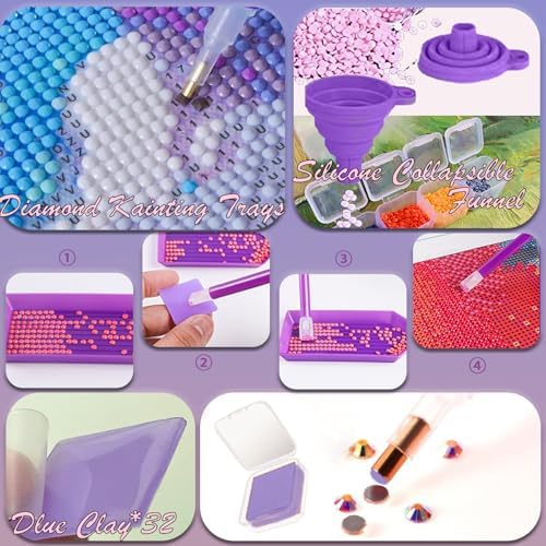 NLXCXUCY 158pcs Diamond Art Accessories Kit All-Inclusive Diamond Painting Tool Set with A4 Diamond Painting Light Pad,Diamond Art Sealer Glue,Diamond Correction,Pens Storage Box for DIY Craft