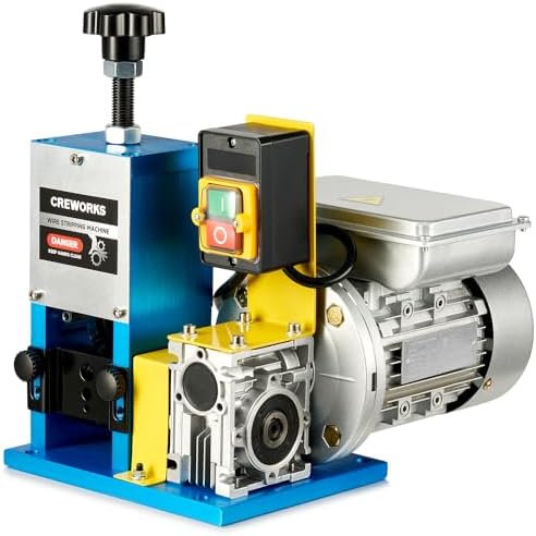 CREWORKS 180W Electric Wire Stripper Machine, 0.06"-1.18" Automatic Wire Stripping Machine, Wire Stripping Tool for 1.5-30 mm Scrap Wire, 5 Channel Copper Wire Stripper Tool for Cable Recycling