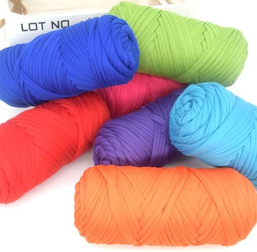 2 Pack Tshirt Yarn for Crocheting,White T Shirt Chunky Elastic Fabric Thick T-Shirt Crochet Yarn for Beginners Crocheting Hand Knitting Bag/Basket/Coasters/DIY Crafts/Home Decor 2 * 200G(White