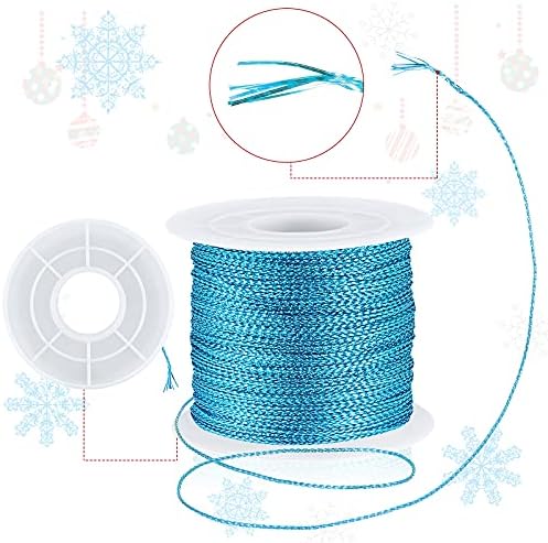 Shappy 440yards x 1mm Metallic Cord Tinsel Rope, Bright Multicolor