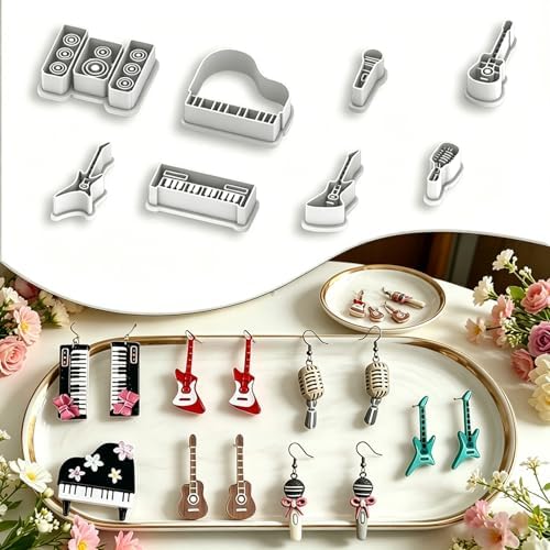 8 Pcs Music Themed Polymer Clay Cutters Set