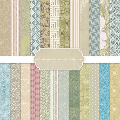6 Inch Patterned Aesthetic Scrapbook Paper Pad - 24 Sheets Double Sided Vintage Origami Supplies for Journals Decoupage Collage Art Cards DIY Gift Wrapping Folded Photo Album Decor Craft