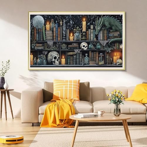 WNPOKN Large Bookshelf Diamond Art Kits for Adults 28 x 16inch