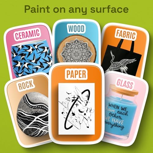 ARTISTRO 6 Black & White Acrylic Paint Pens – 0.7mm Extra-Fine Tip Markers – Paint Pens for Crafts, Rock Painting, Glass, Wood, Canvas, DIY Art