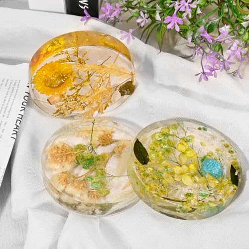 6 Cavity Deep Coaster Mold for Epoxy Resin, Flower Preserve | Thickened 0.78" Deep, Smooth Non-Stick Interior, for Dried Flowers & DIY Crafts, for UV Resin