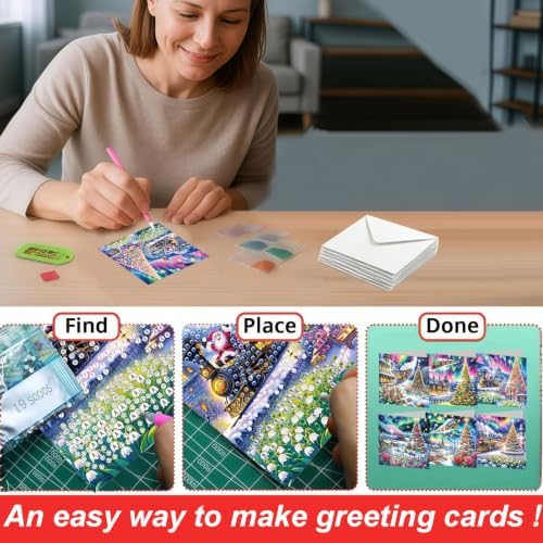 DDGYP 6 Pack Christmas Diamond Art Cards Kit for Adults