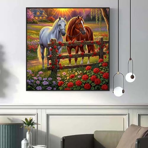 WNPOKN Horse Diamond Art Kits for Adults 12 x 12inch