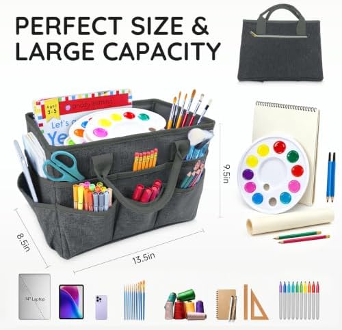 Art Supply Storage Bag,Craft Organizer Tote Bag for Craft Supplies