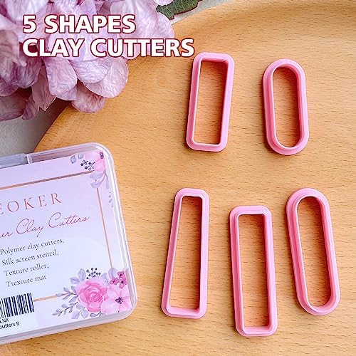 Keoker Polymer Clay Cutters - Long Dangle Shape, Basic, and Earrings Cutters (5PCS B)