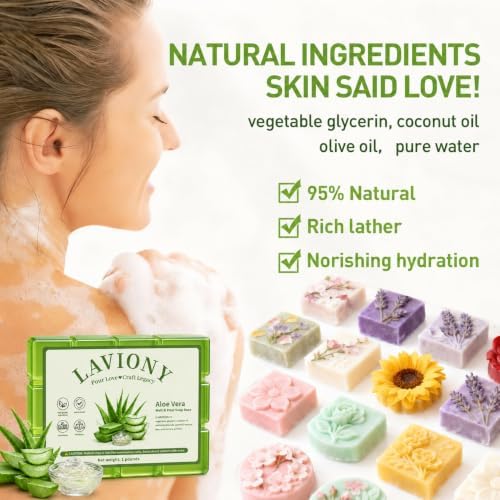 Melt and Pour Soap Base, Pre-Cut DIY Soap Craftrs,1LB Aloe Vera