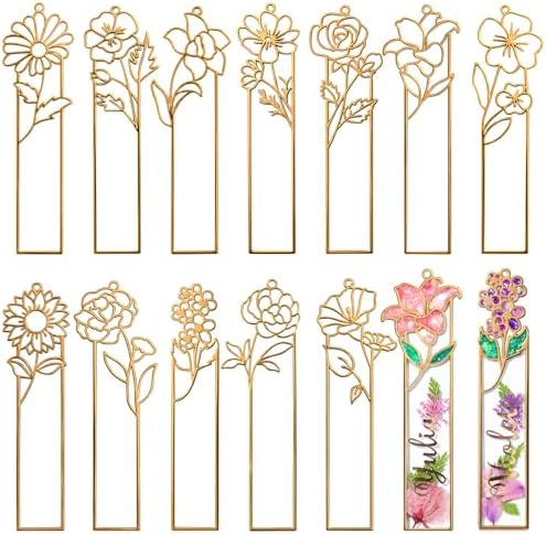 LET'S RESIN 12pcs Metal Bookmark Bezels for Resin with Tassels