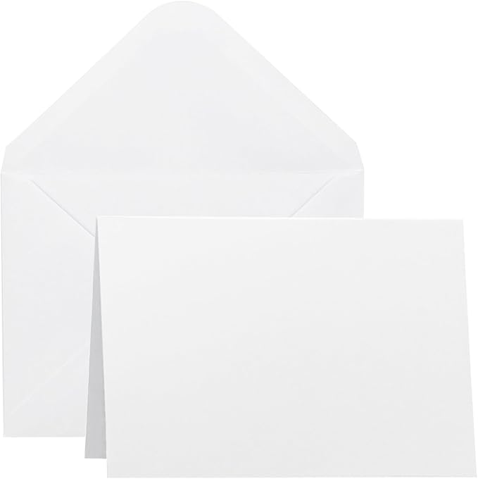 Blank Cards and Envelopes 5x7 inches, 50 Pack White Blank Note Cards Greeting Card and Envelope Set, Folded Cardstock with Envelopes for DIY Greeting Card, Thank You Card, Invitations