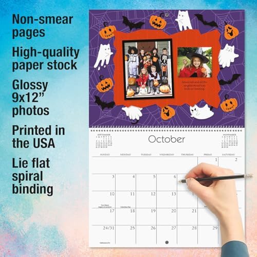 Current 2027 Photo Fun Scrapbooking Wall Calendar, 18 x 12" when opened, Bookstore-Quality, Spiral-Bound Hanging Monthly Wall Calendars for Kitchen & Office