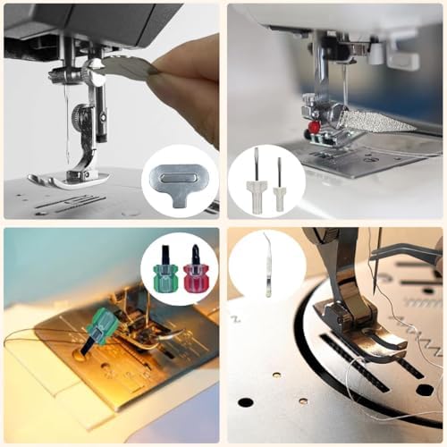 21 Pieces Sewing Machine Cleaning Kit,Sewing Machine Repair Tools Include Tweezers Double Headed Brush Screwdriver Seam Rippers Silicone Brush for Repair and Cleaning Machine Sewing with Storage Box