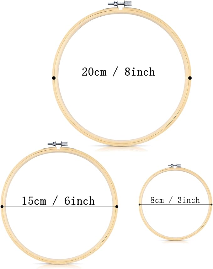 TINDTOP Beech Wood Embroidery Hoop Stand, with 3pcs Embroidery Hoops