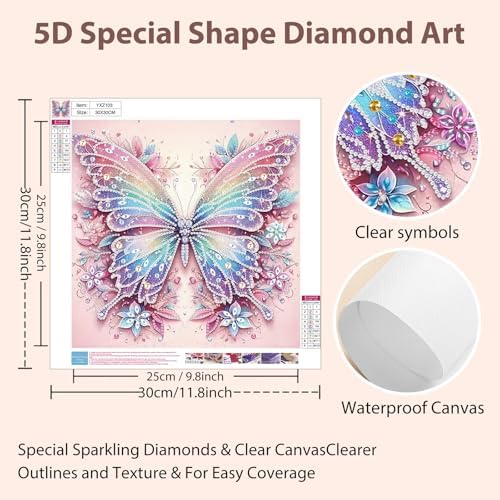 Butterfly Diamond Art Kits for Adults Special Shape Diamond Painting