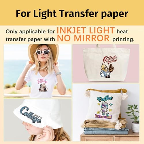 TransOurDream Heat Transfer Mask & Iron on Tape(20 Sheets, 8.5x11") - Iron-On Clear Positioning Film for Light Transfer Paper & Printable HTV on Shirts