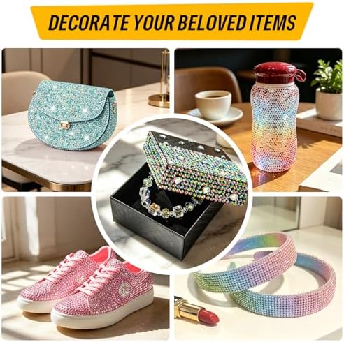 33000Pcs Bedazzling Kit, 24 Colors Resin Jelly Rhinestones 3mm Flatback Gems for Diamond Art, Crafting & Nail Art, Bedazzler Kit with 3Pcs B7000 Jewelry Glue and Multiple Tools