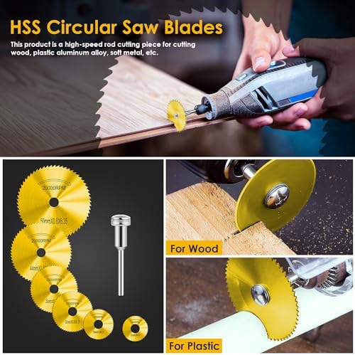 44 Pcs Gold Cutting Wheel Set Compatible with Plastic for Rotary Tool