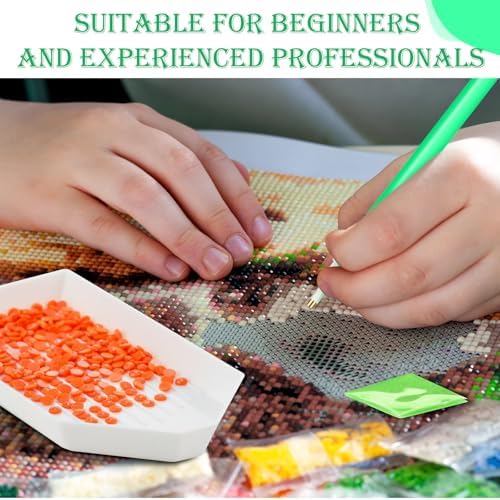 Affrolling 90 Pcs Diamond Art Tools, Drill Pens Trays Glue Clay