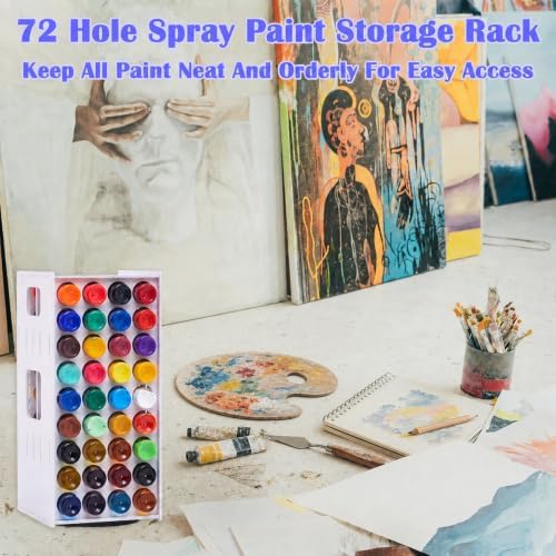 ZILAMGOO Rotating 2oz Acrylic Paint Organizer & Brush Holder Set