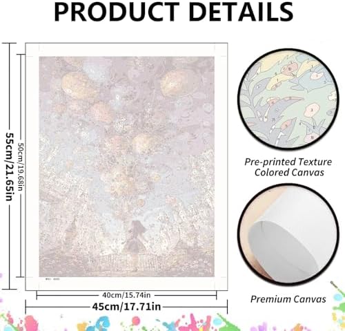 koemhxb Fantasy Paint by Numbers Kit for Adults Beginners, DIY Balloons and Castle Acrylic Painting on Canvas for Home Wall Art Decor 16x20 Inch