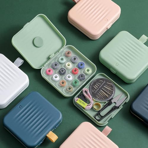 Small Sewing kit Travel Size, Mini Sewing Kits Storage-Box Gifts for Adults, Beginners DIY Easy Embroidery Thread Needle Accessories,Home and Hand Sewing Supplies, Basic Emergency Needle case (Blue)