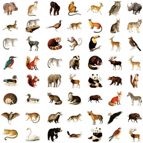 56 Pcs Forest Animals Stickers Waterproof for Water Bottles