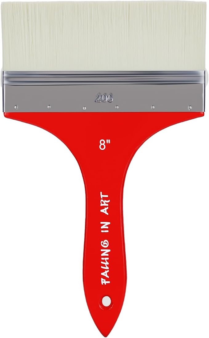 Falling in Art Large 8 Inch Flat Paddle Paint Brush | Scale Brush, Blending Paint Brush, Wide Flat Paint Brushes for Oil and Acrylic Paints