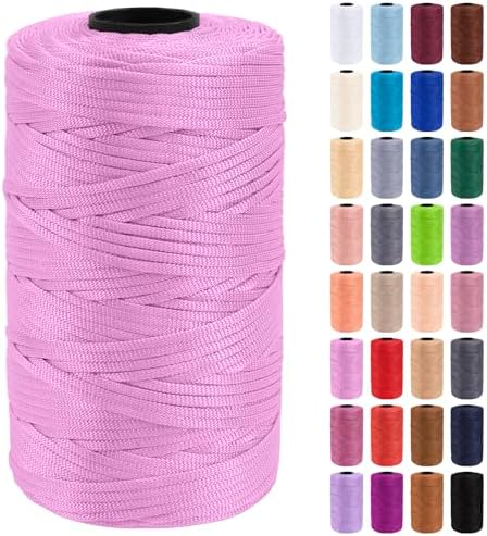JeogYong Polypropylene Ribbon Yarn 3mm x 218 Yards Flat Macrame Cord 3mm Crochet Yarn for Handbags, Shopping Bags, Sun Hats, Shoes, DIY Crafts, Decorative Projects