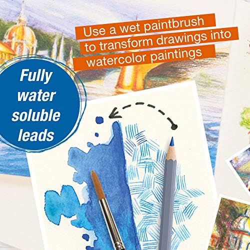 Faber-Castell Goldfaber Aqua Watercolor Pencils Gift Set - 36 Count, 12 Pastel and 24 Standard Colors, Water Coloring Pencils for Adults