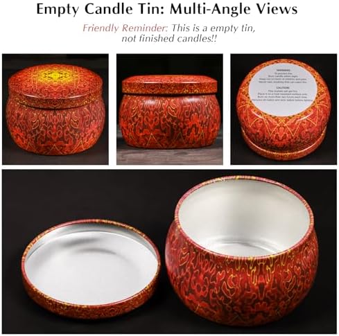 Happyhube Empty Candle Tins for Making Candles, 24 Pack 5 oz Metal Containers, Travel-Friendly Rust-Proof Tins with Lids (Yellow & More)