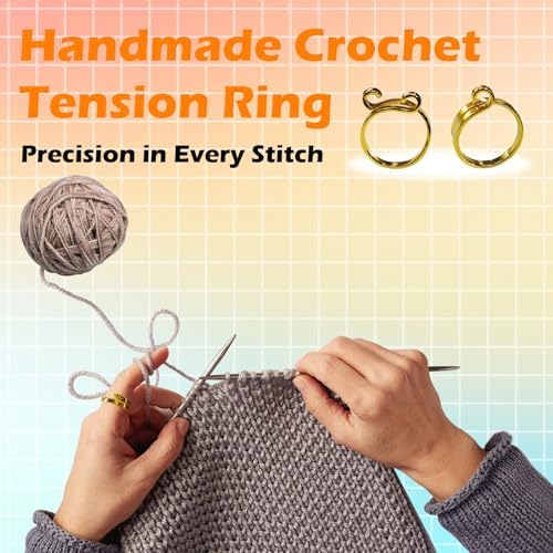 4pcs Knitting Crochet Loop Ring for Fingers Metal Open Yarn Guide Crochet Rings