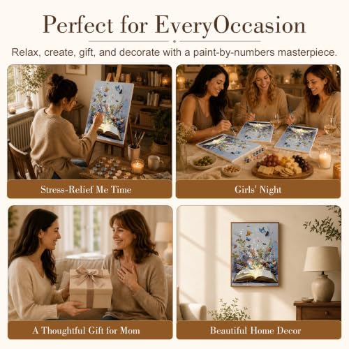 TELMOXA Books Paint by Numbers Kit for Adults, 16x20 in