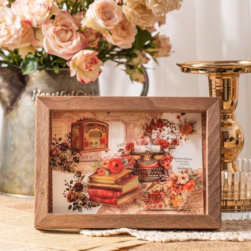 240Pcs PET Scrapbook Stickers Vintage Floral Designs for Scrapbooking DIY Crafts Waterproof Journaling Supplies Junk Journal Ephemera with Storage Organizer