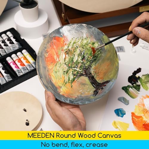 MEEDEN Round Wood Canvas Panels: 6" Dia Wooden Canvas Panel Pack of 2