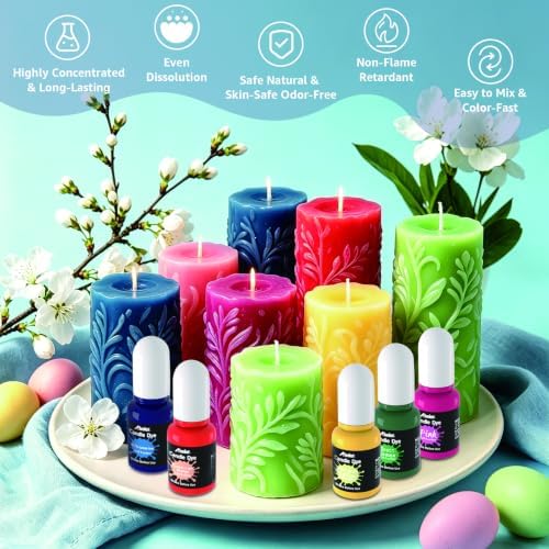 ABEIER Candle Dye 36 Colors Liquid Oil-Based Wax Dye Soy Beeswax Paraffin