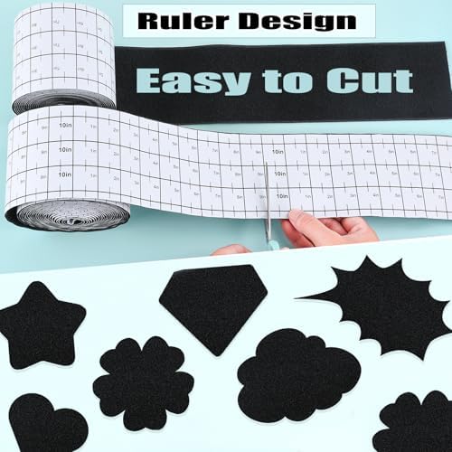 Navona 20Ft x 4 Inch Heavy Duty Hook and Loop Strips with Adhesive, Black