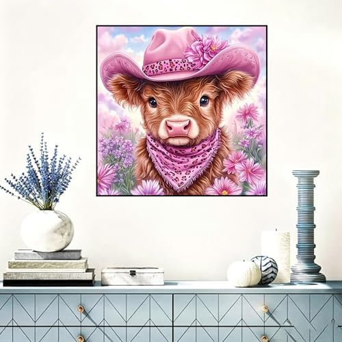 Benjenes Diamond Art Kit for Adults – Highland Cow Design